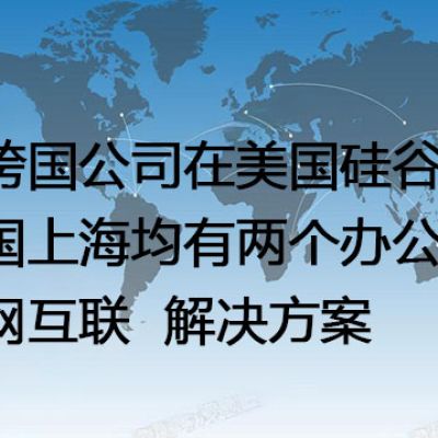 某跨国公司在美国硅谷和中国上海均有两个办公点 组网互联--解决方案//世耕通信全球办公专网专线