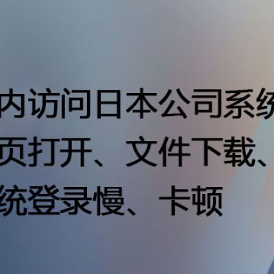 国内访问日本公司系统网页打开、文件下载、系统登录慢、卡顿 ---解决方案//世耕通信全球办公专网专线