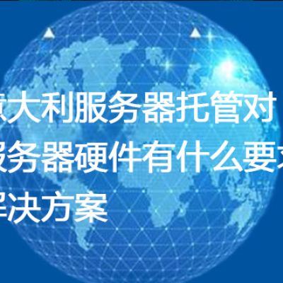 意大利服务器托管对服务器硬件有什么要求？--解决方案//世耕通信全球办公专网专线