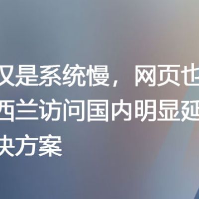 不仅是系统慢，网页也慢：新西兰访问国内明显延迟--解决方案//世耕通信全球办公专网专线