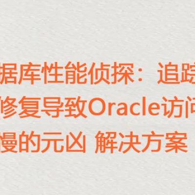  数据库性能侦探：追踪并修复导致Oracle访问缓慢的元凶 ？？？解决方案//世耕通信全球ERP、OA办公专网
