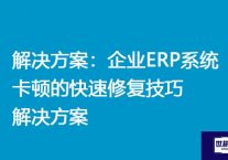 解决方案：企业ERP系统卡顿的快速修复技巧？？？解决方案//世耕通信全球ERP、OA办公专网