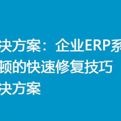解决方案：企业ERP系统卡顿的快速修复技巧？？？解决方案//世耕通信全球ERP、OA办公专网