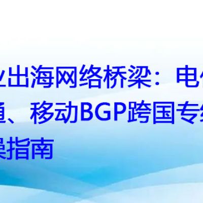 企业出海网络桥梁：电信、联通、移动BGP跨国专线实操指南？？？解决方案//世耕通信全球办公专网专线