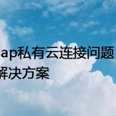 sap私有云连接问题 --解决方案//世耕通信全球办公专网专线