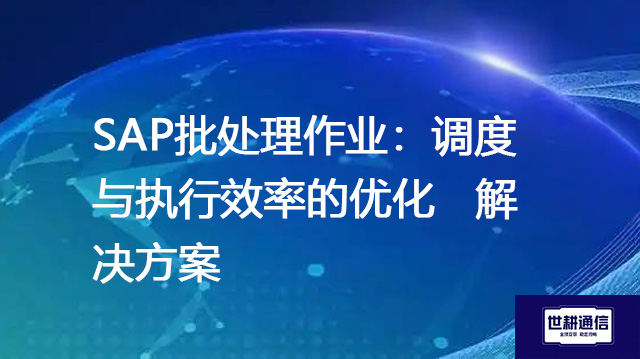 SAP批处理作业：调度与执行效率的优化 --解决方案//世耕通信全球办公专网专线