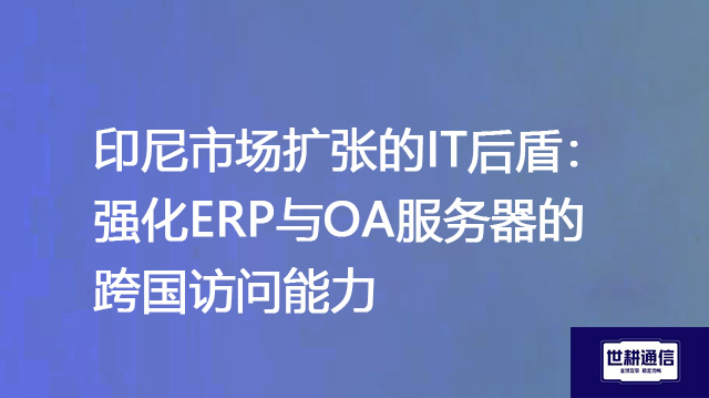 印尼市场扩张的IT后盾：强化ERP与OA服务器的跨国访问能力-- 解决方案//世耕通信全球ERP、OA办公专网专线